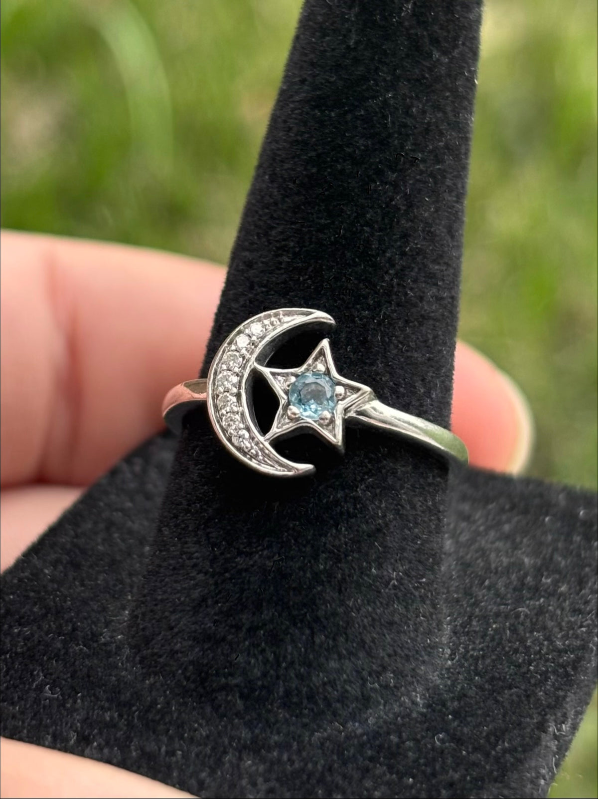 Enchanted Disney Jasmine Blue Topaz Diamond Sterling Silver Ring