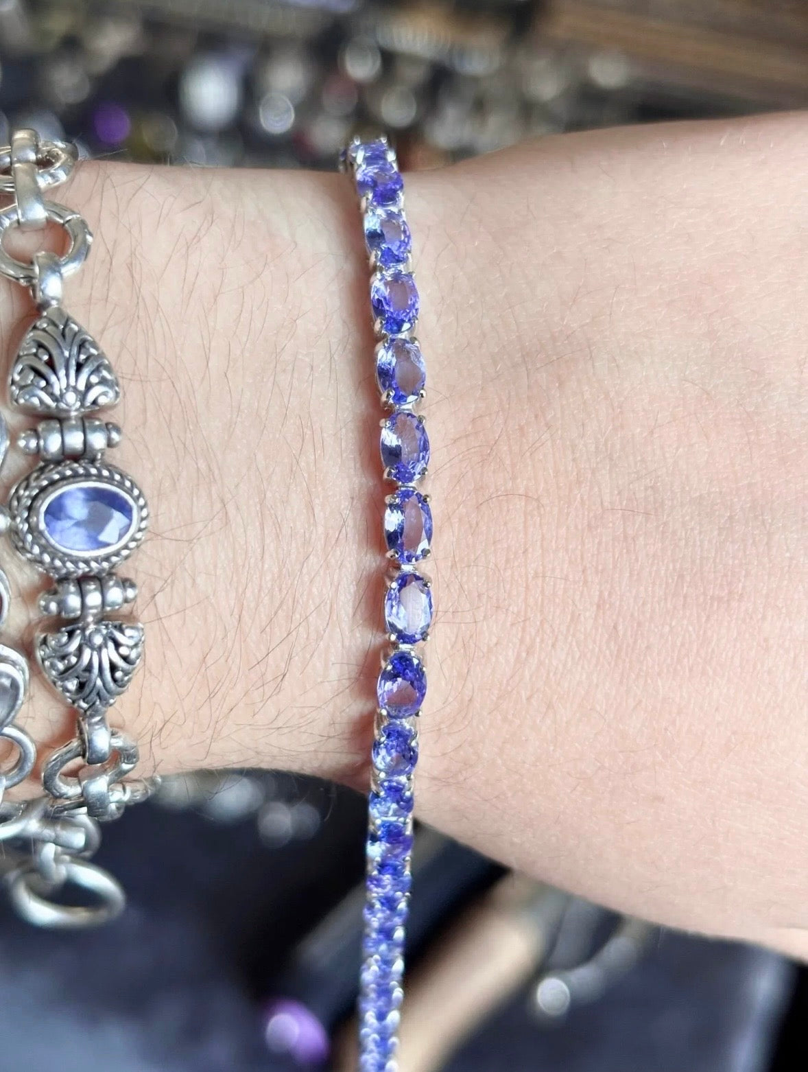 Tanzanite Tennis Bracelet & Sapphire Tennis Bracelet