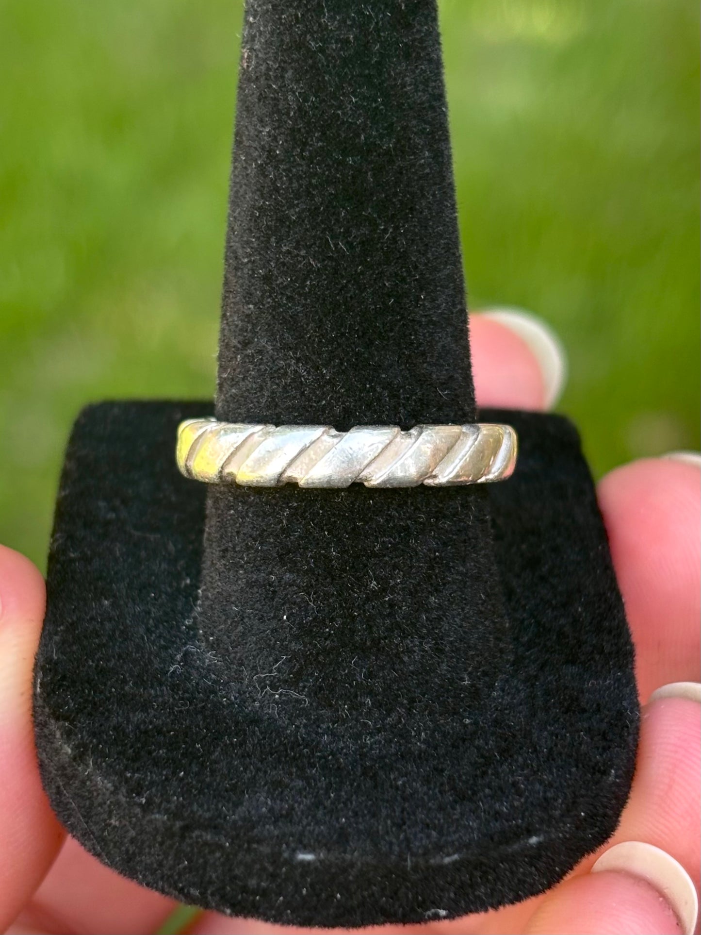 Vintage Tiffany & Co. 1995 Atlas Twist Ribbed Ring Sterling Silver
