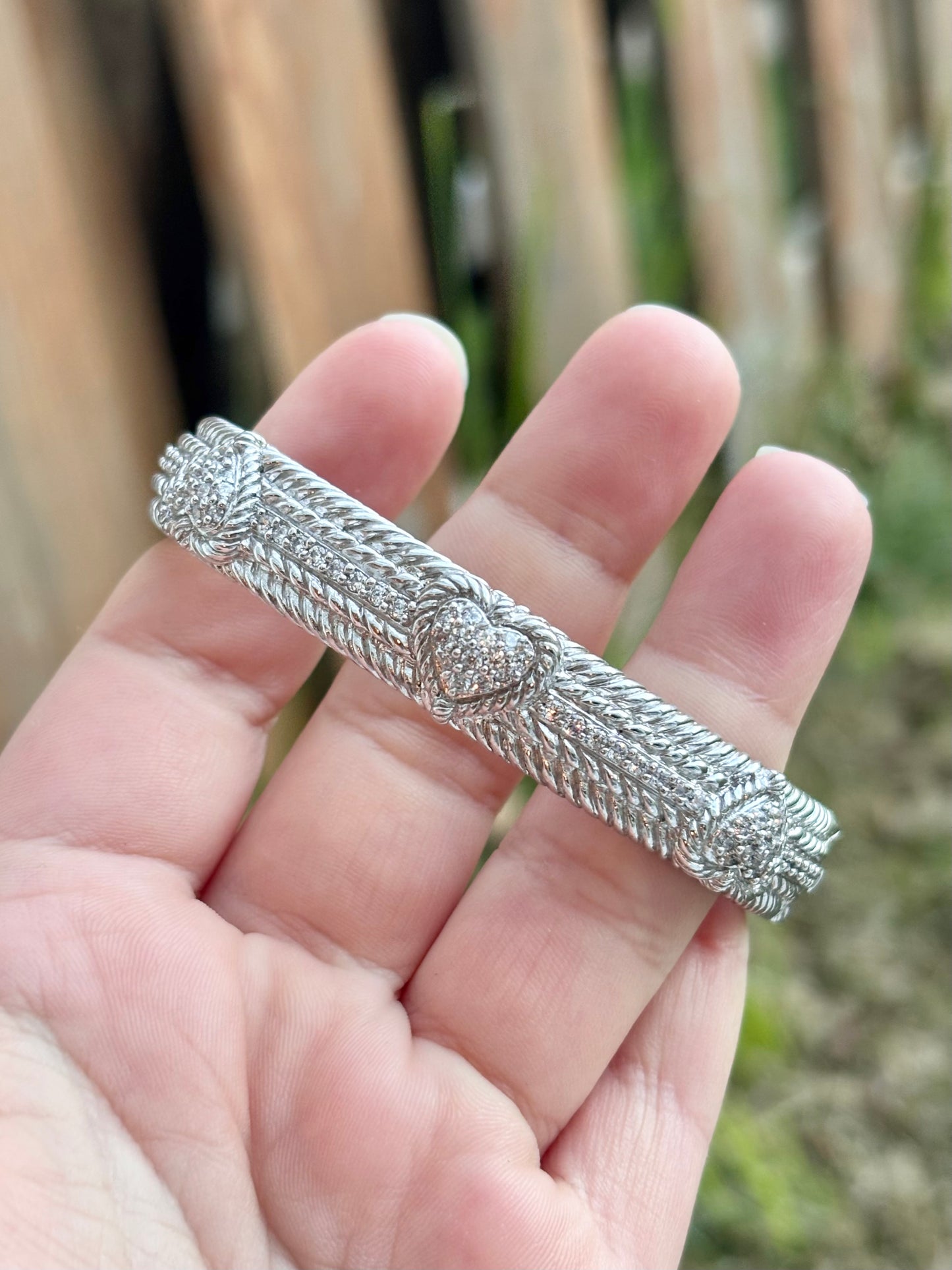 Judith Ripka "Diamond" Heart Bangle