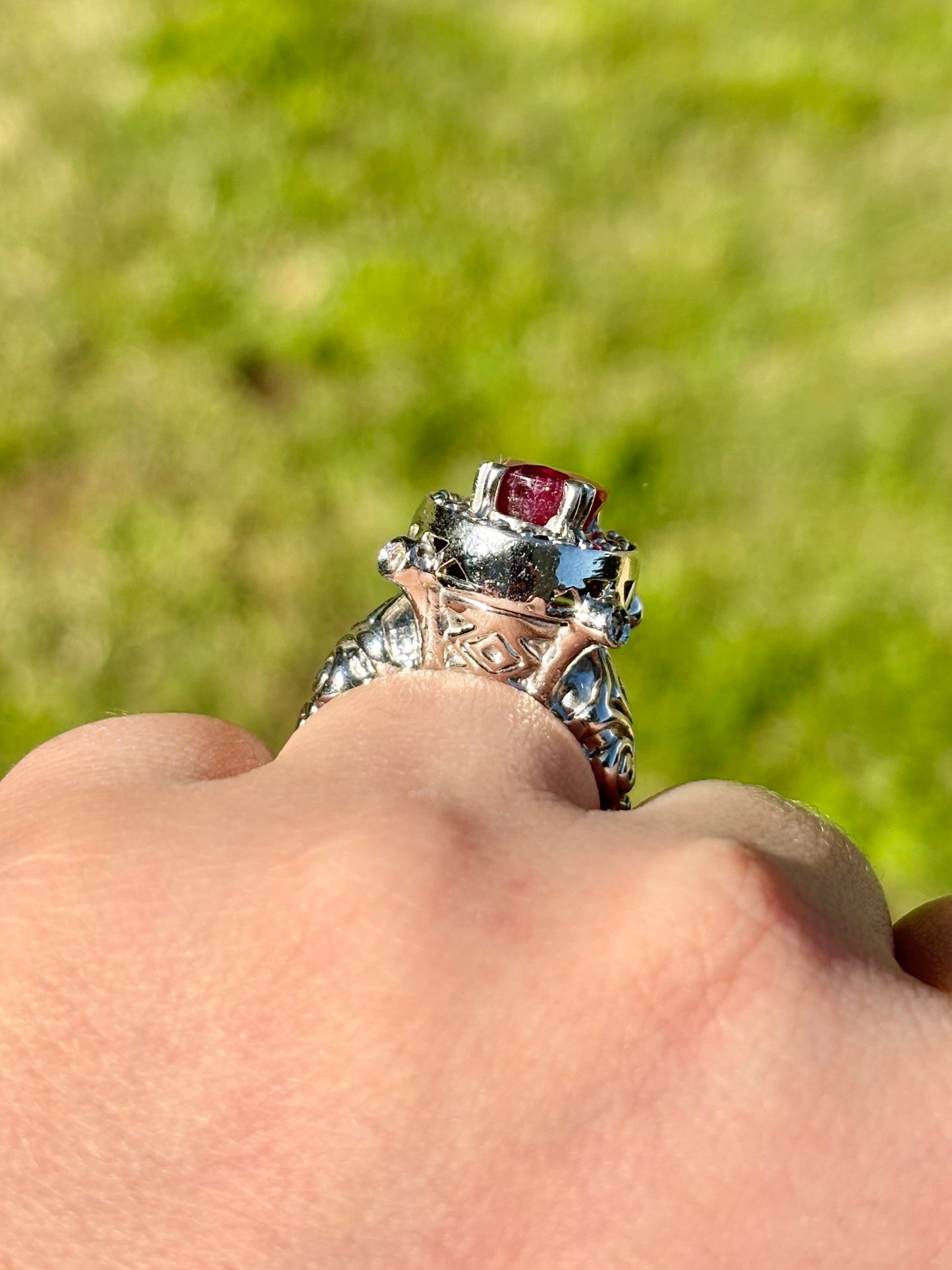 GF Ruby Halo Ring