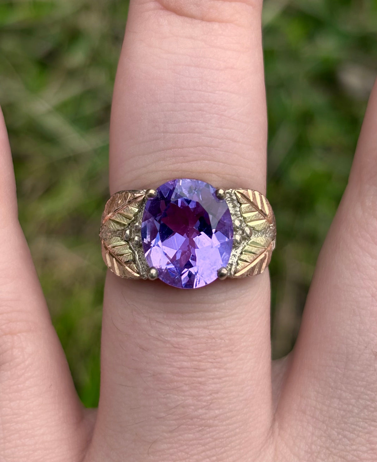 Coleman & Co 12K Gold & Sterling Silver Indigo Helenite Black Hills Ring