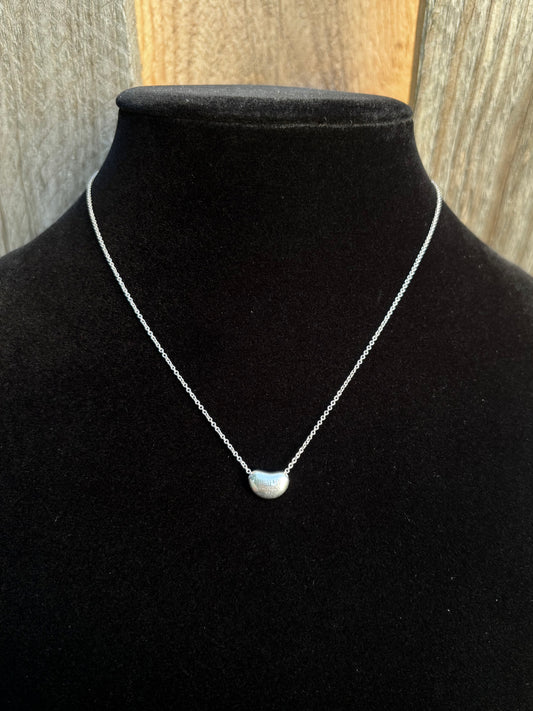 Vintage Tiffany & Co. Sterling Silver Elsa Peretti Bean Pendant Necklace