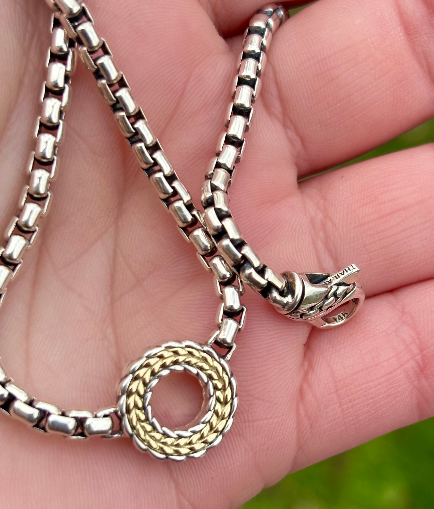 JAI by John Hardy 14K Gold Basketweave Circle Necklace