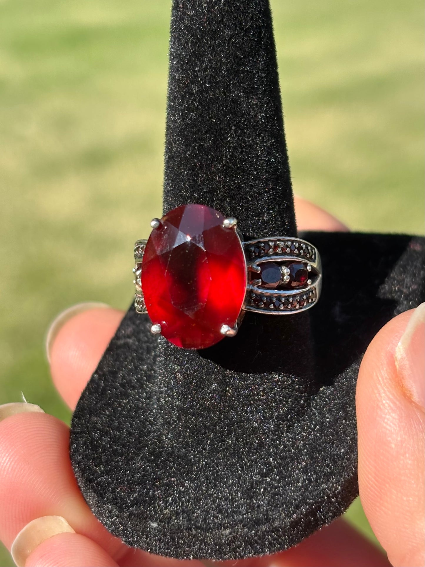 Hessonite Garnet Ring
