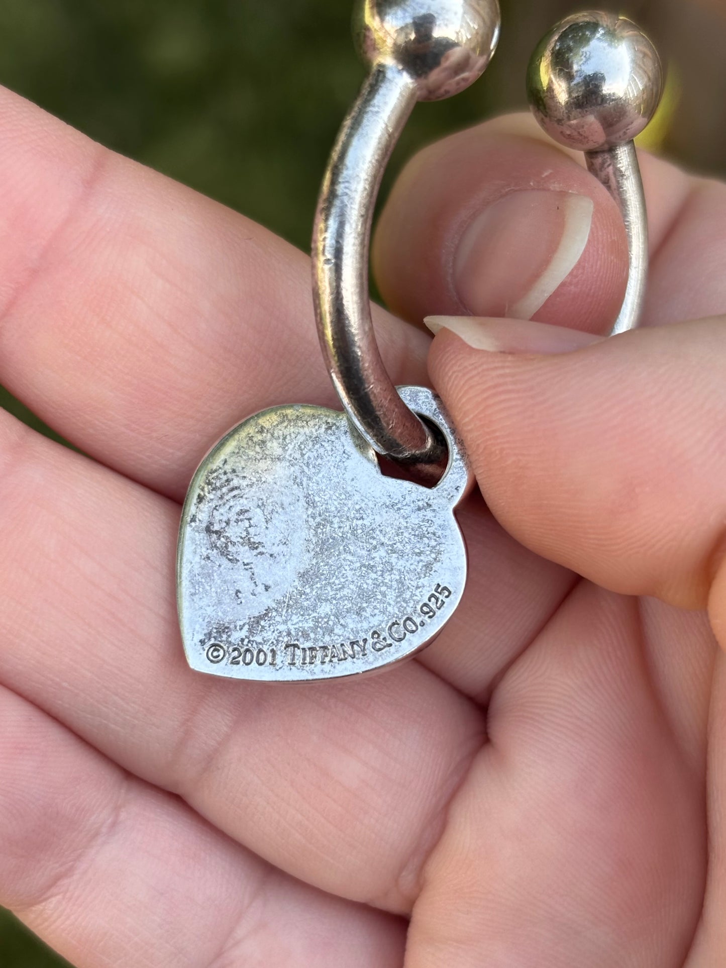 Tiffany & Co. Sterling Silver Heart Key Ring Keychain