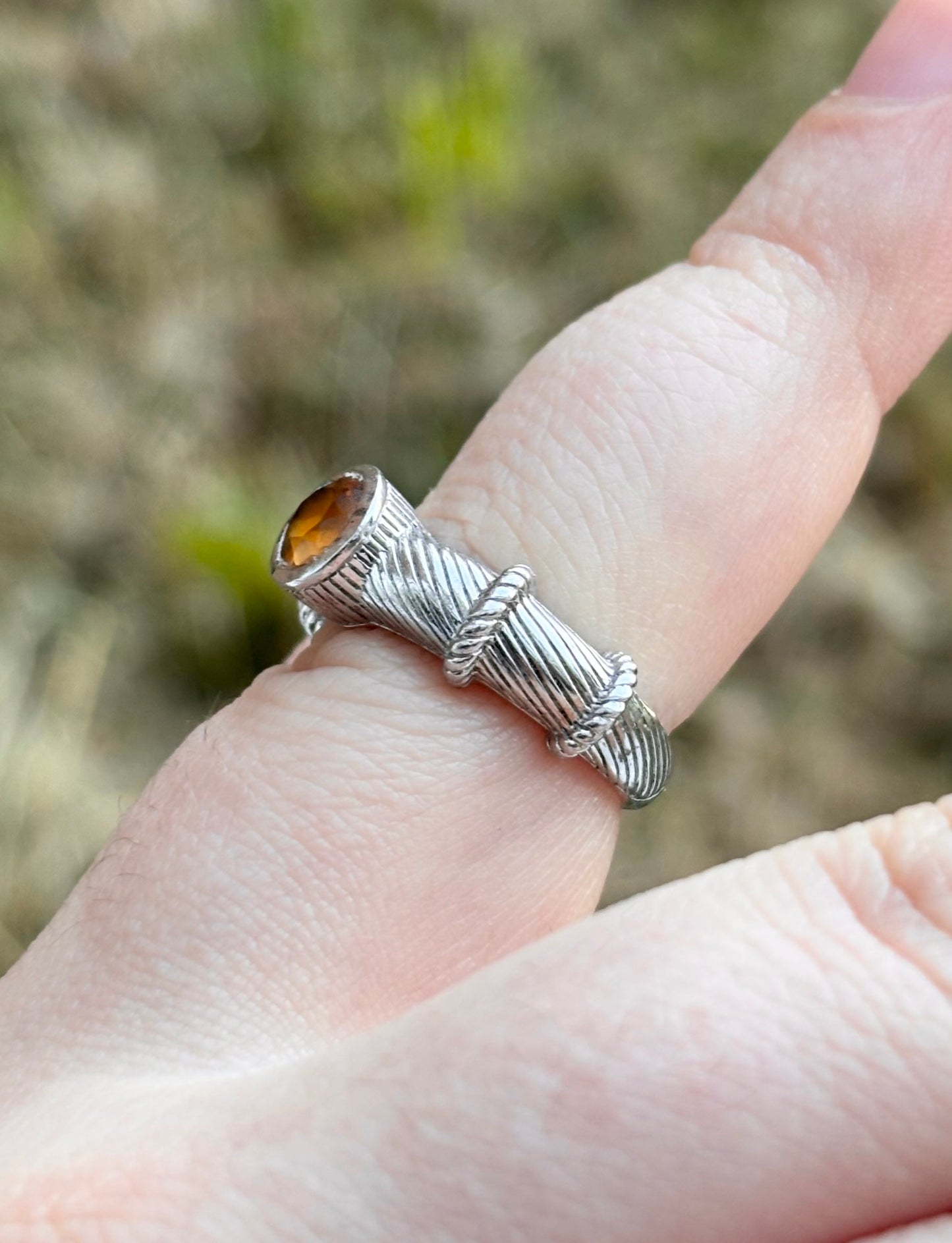 Judith Ripka Citrine Solitaire Cable Ring
