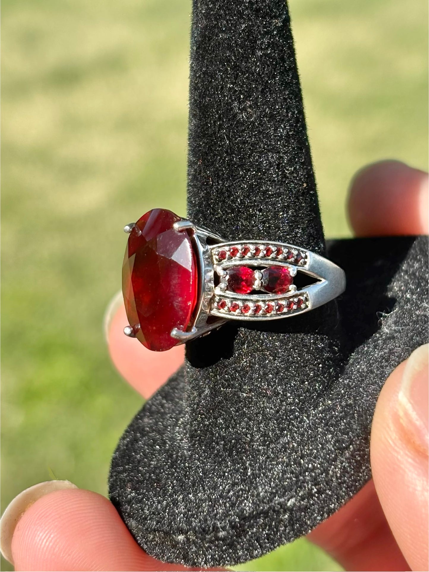 Hessonite Garnet Ring