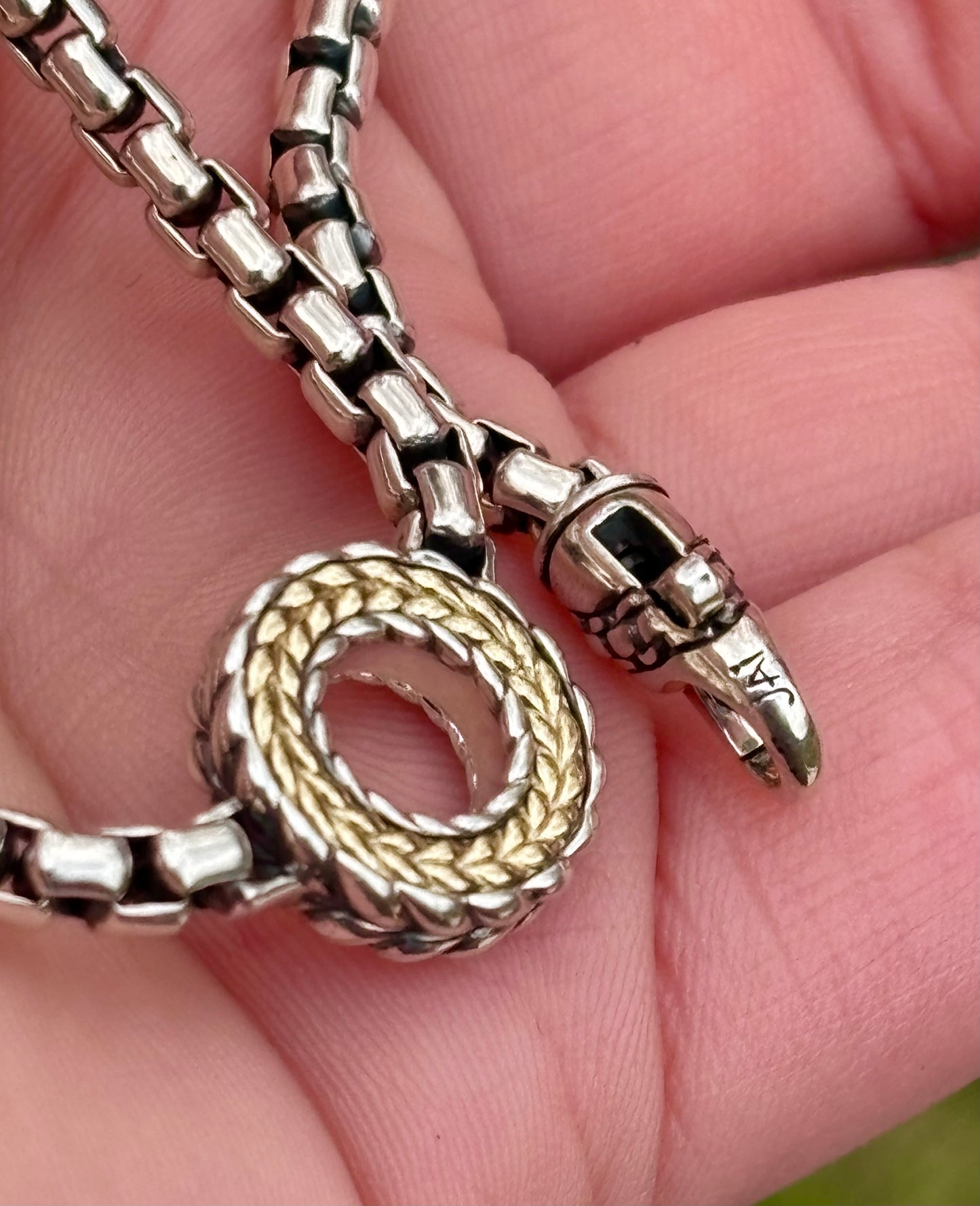 JAI by John Hardy 14K Gold Basketweave Circle Necklace
