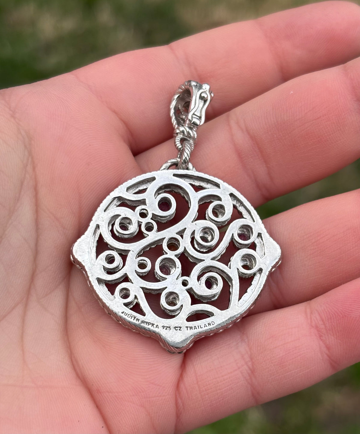 Judith Ripka Multi-Gemstone Swirly Pendant