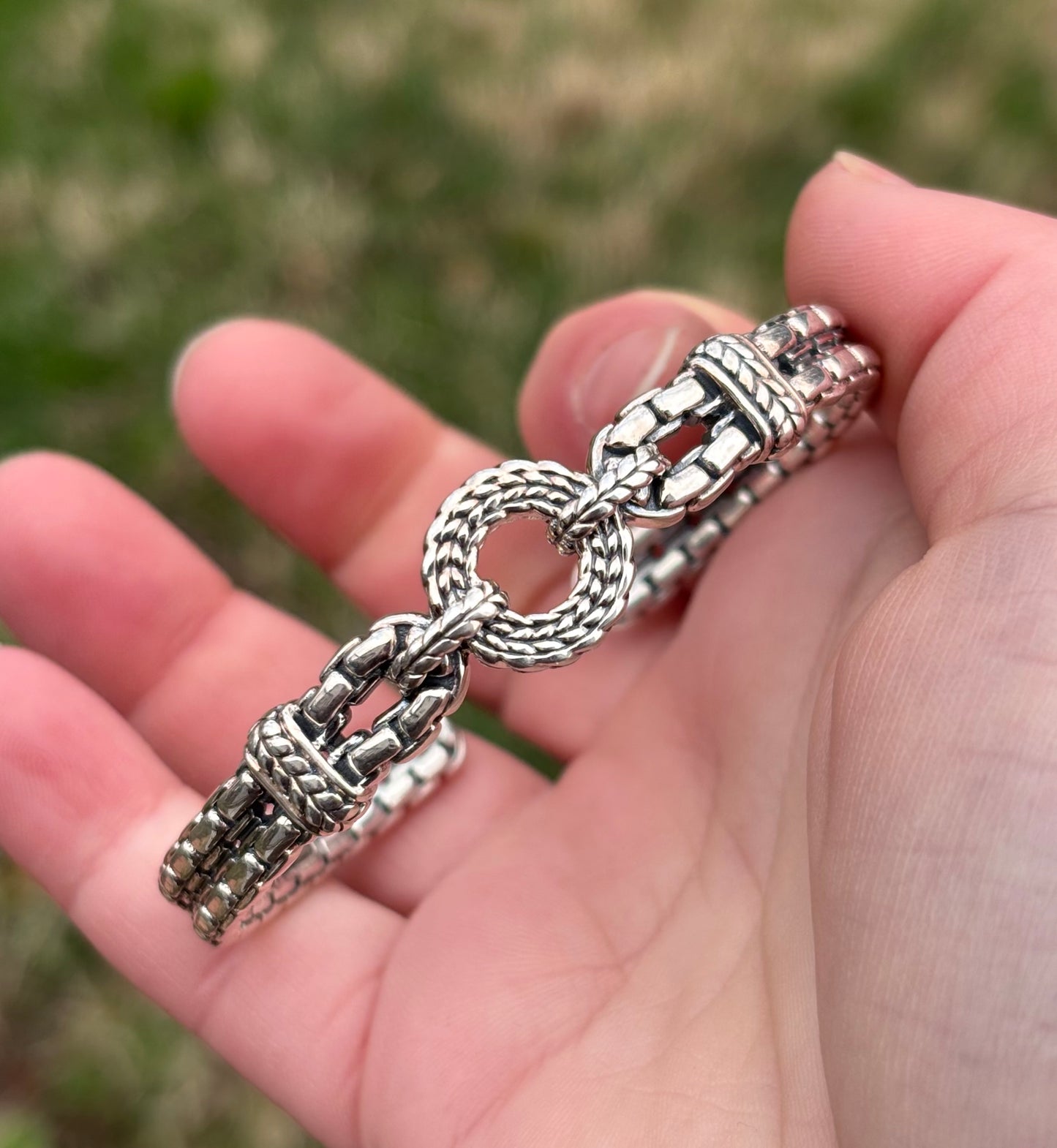 JAI by John Hardy Braided Halo in Box Chain Style Hinged Cuff