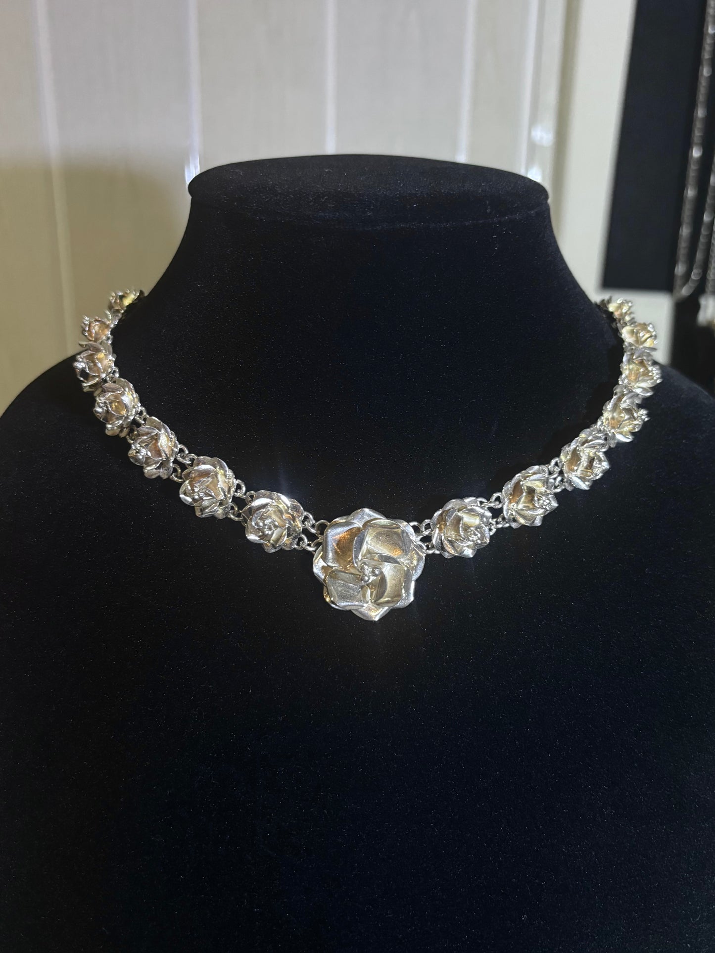 Vintage Taxco Rose Necklace
