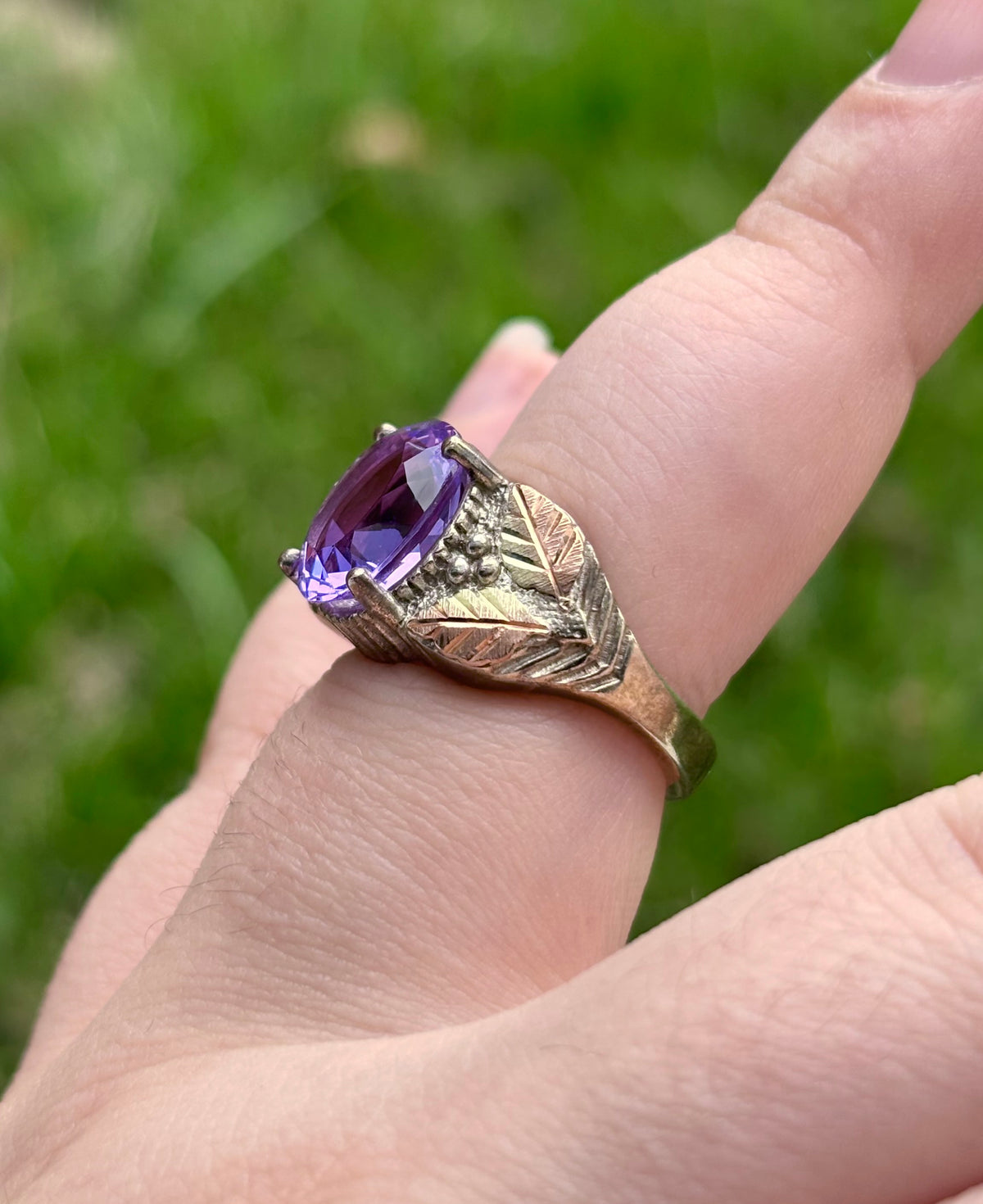 Coleman & Co 12K Gold & Sterling Silver Indigo Helenite Black Hills Ring