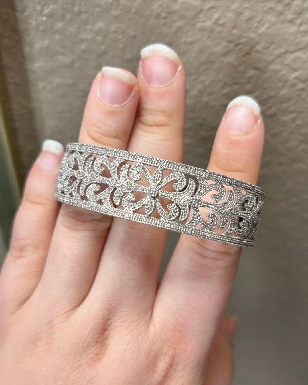 Leslie Greene Diamond Accent Filigree Bangle