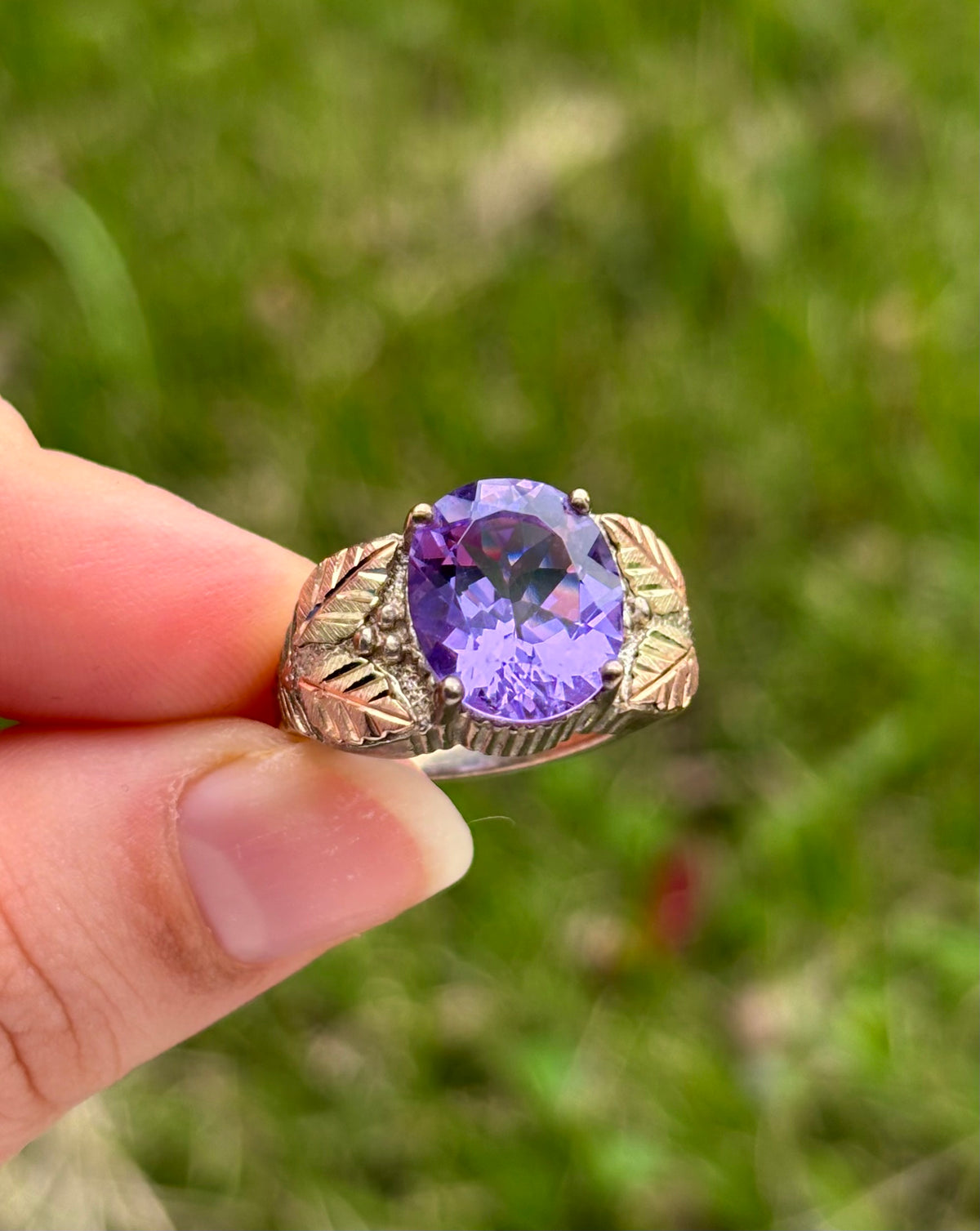 Coleman & Co 12K Gold & Sterling Silver Indigo Helenite Black Hills Ring