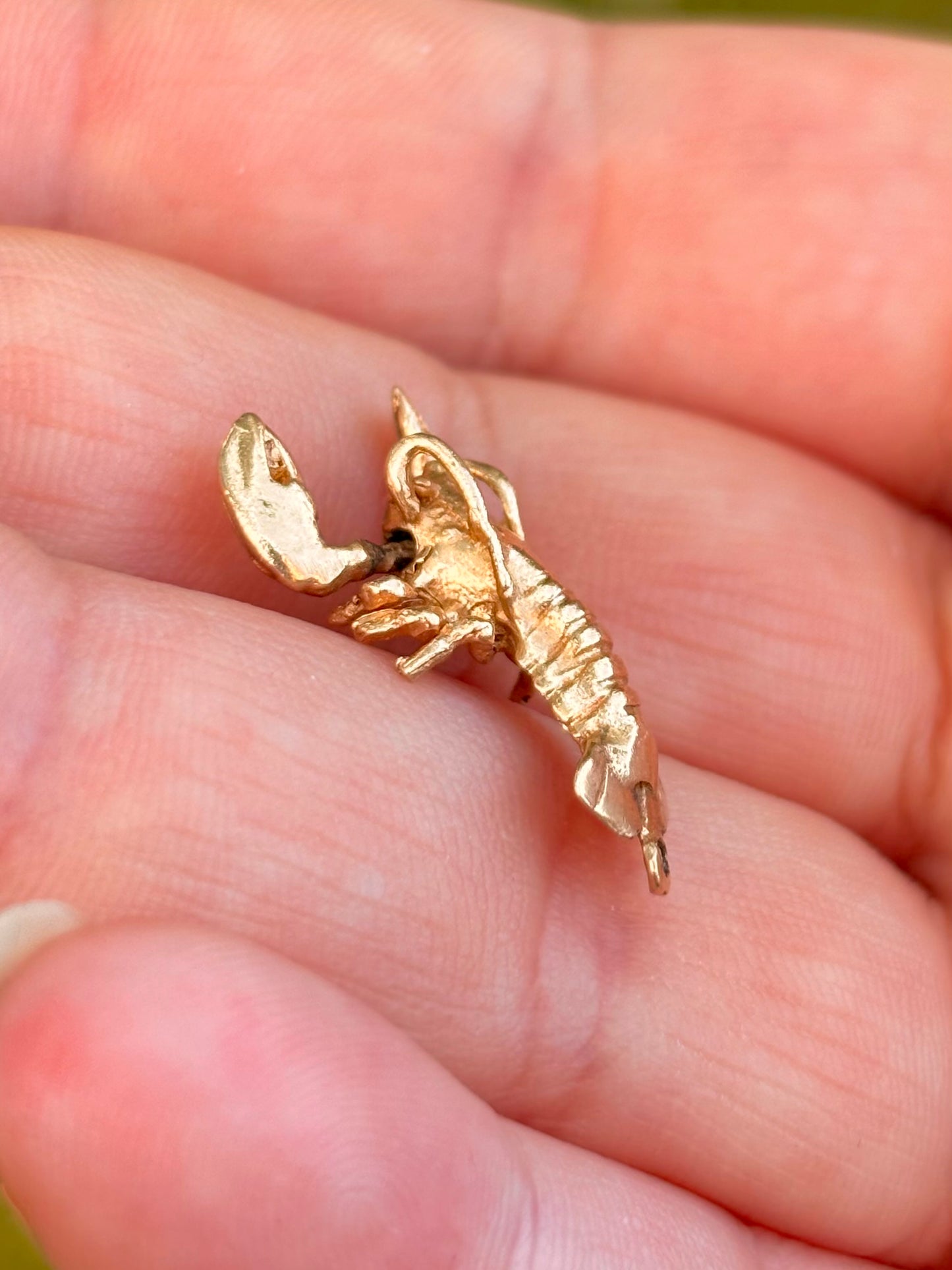 14K Gold Articulated Lobster Charm with Movable Claws