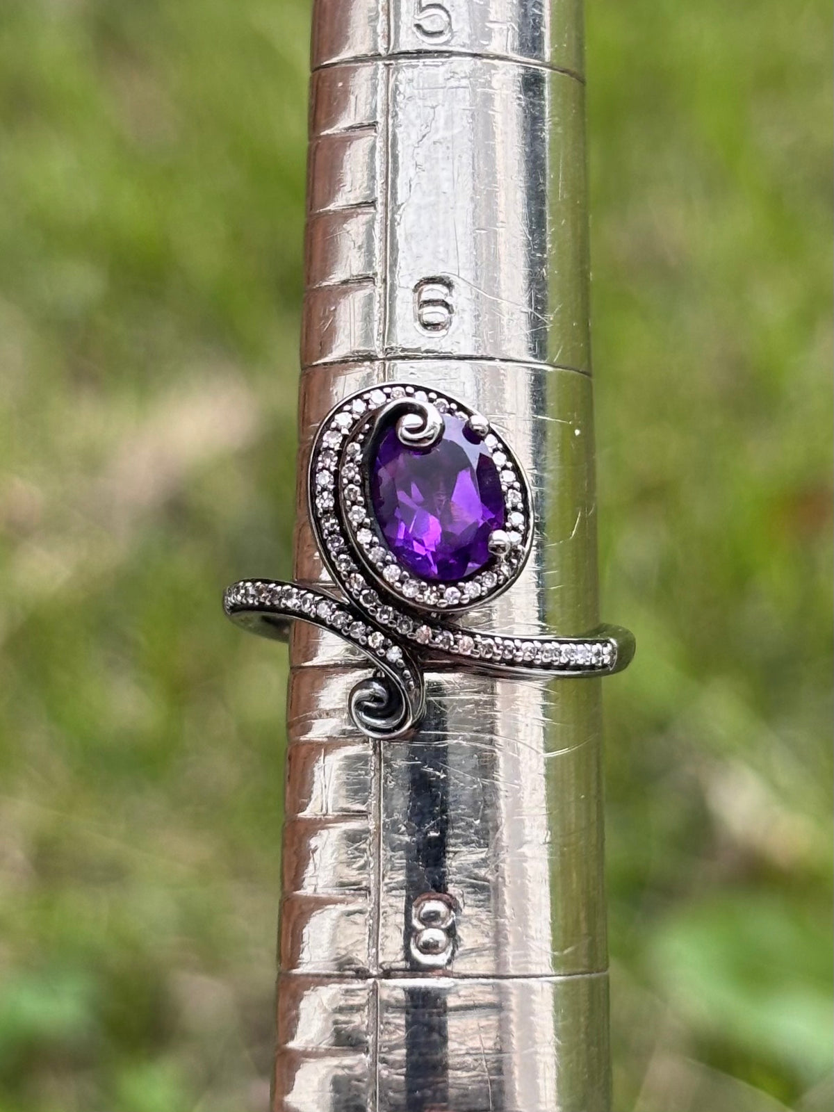 Enchanted Disney Ursula Amethyst 1/5ctw Diamond Sterling Silver Ring