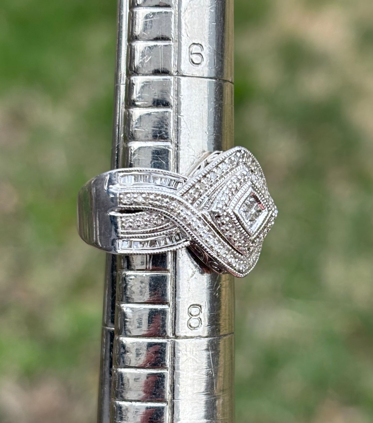 Princess, Baguette, and Round Cut Diamond Ring