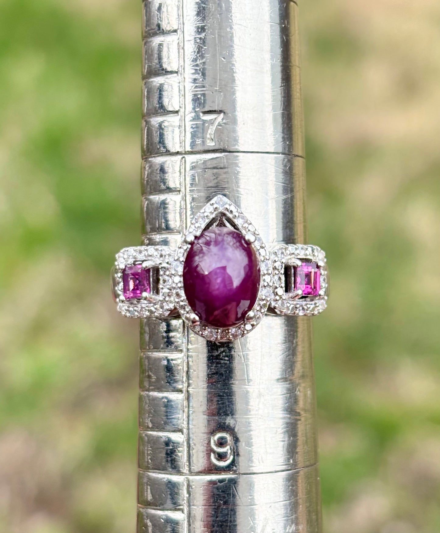 Star Ruby and Rhodolite Garnet Ring