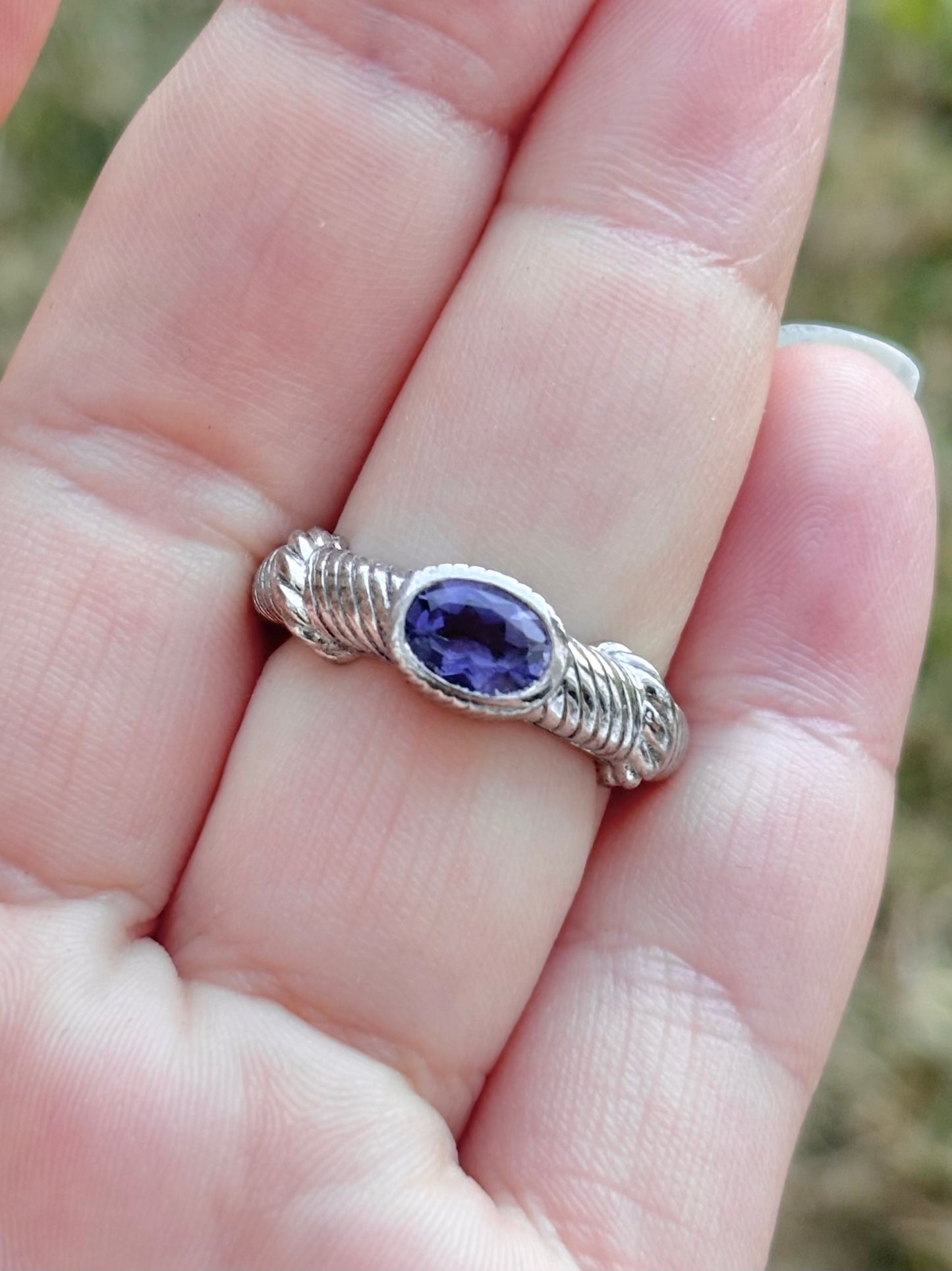 Judith Ripka Iolite Solitaire Cable Ring