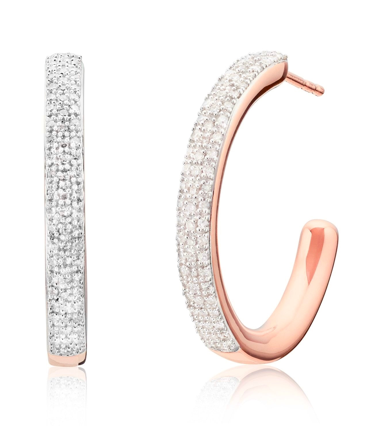Monica Vinader Rose Gold Vermeil Diamond Set