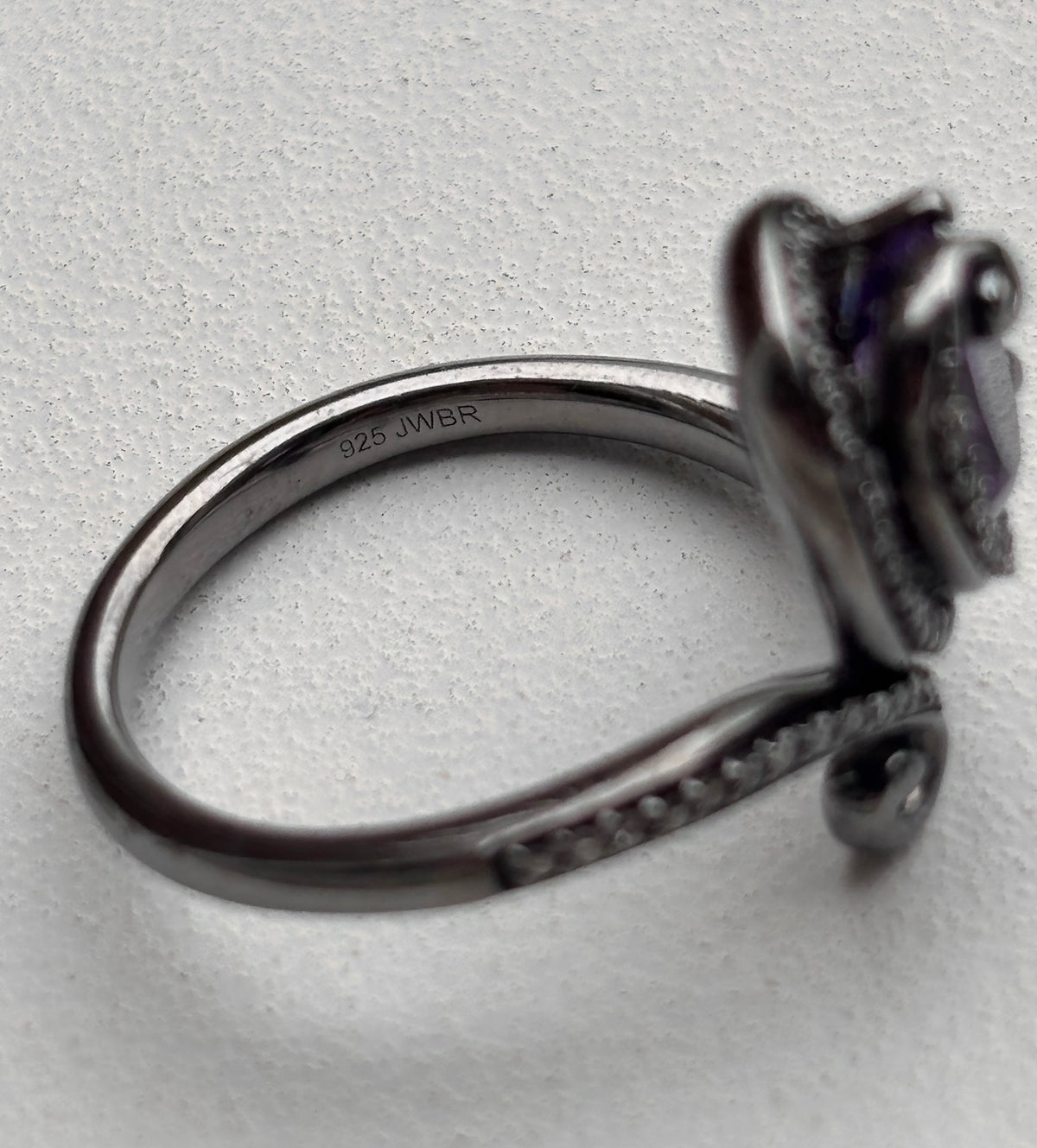 Enchanted Disney Ursula Amethyst 1/5ctw Diamond Sterling Silver Ring