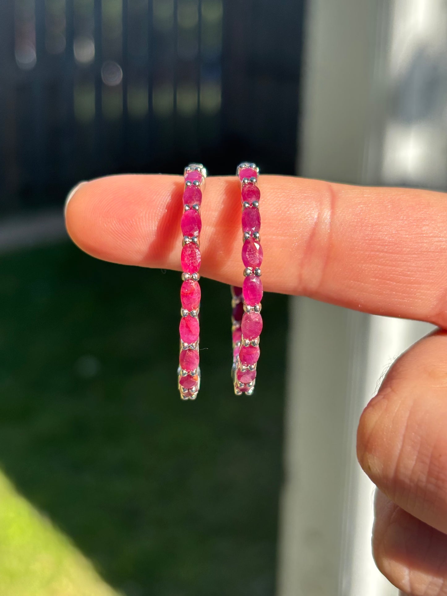Natural Ruby Hoops