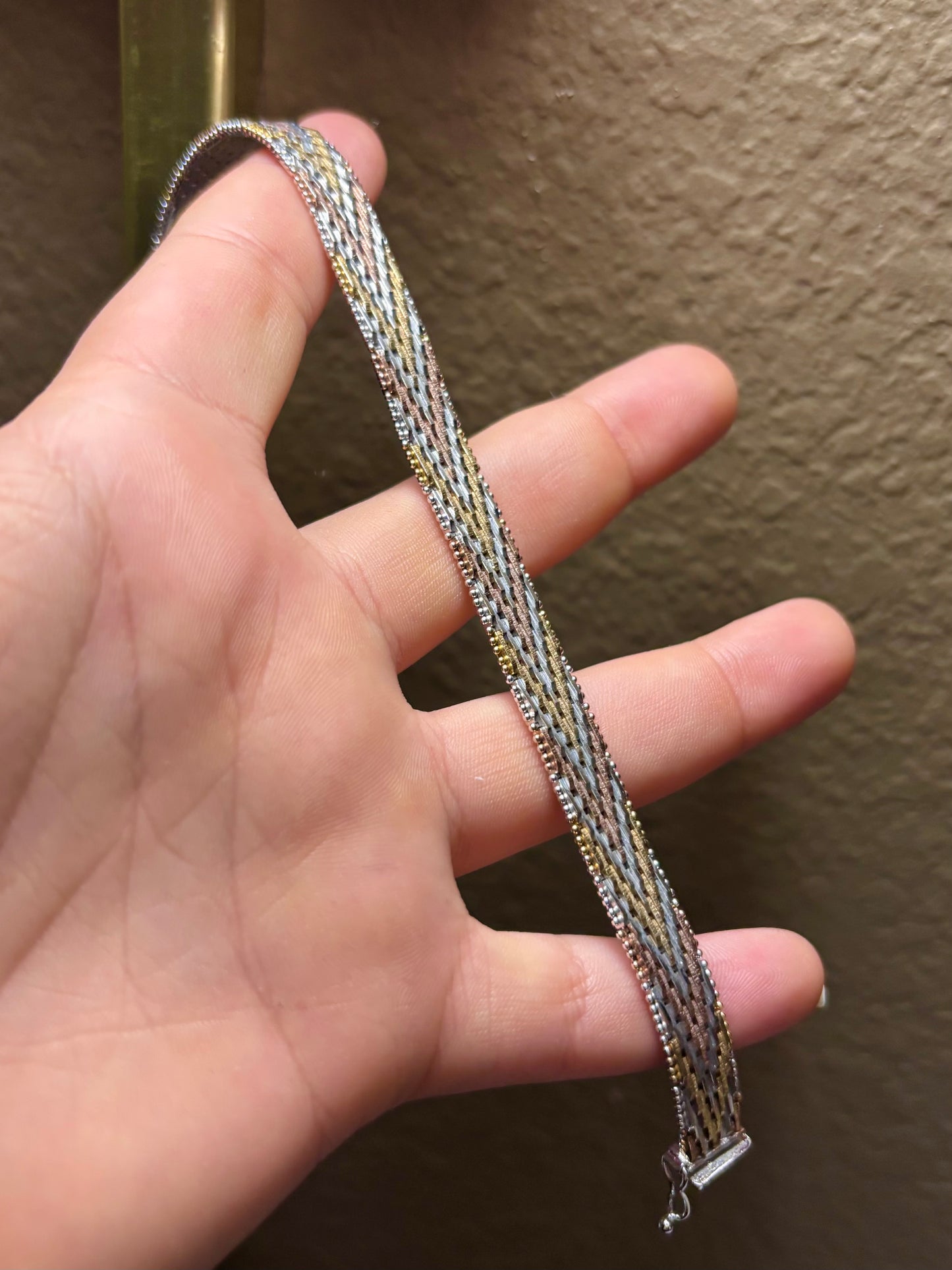 Tri-Color Matte & Gloss Bricked Arrows Bracelet