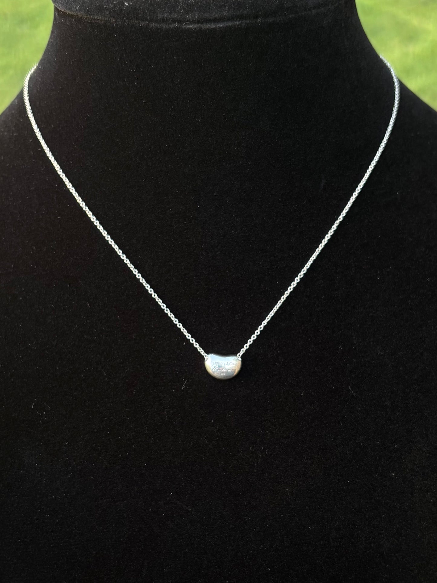 Vintage Tiffany & Co. Sterling Silver Elsa Peretti Bean Pendant Necklace
