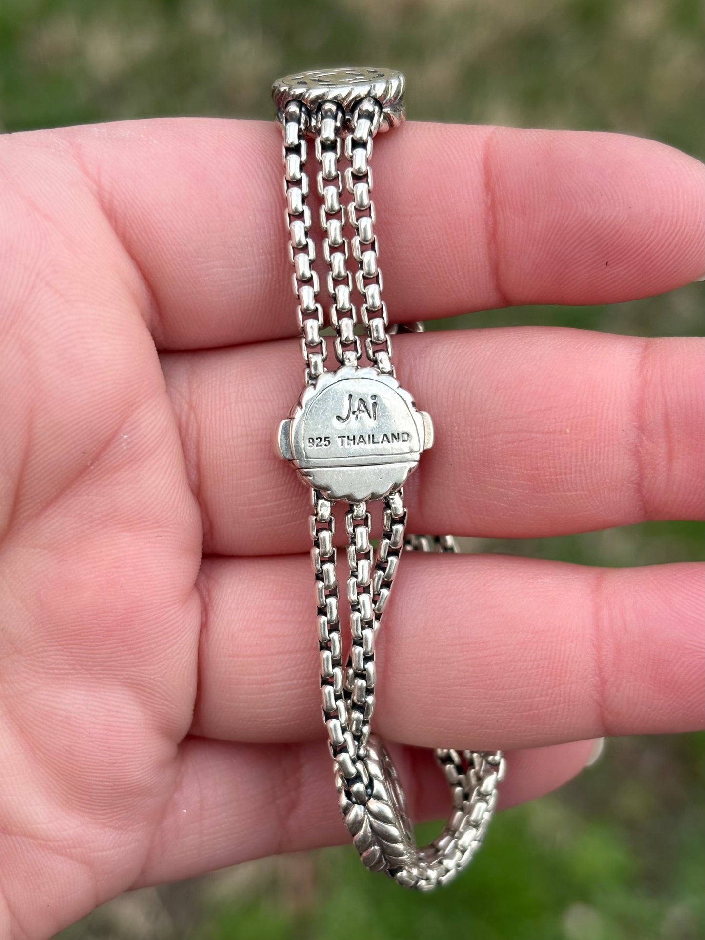 JAI by John Hardy Pave Diamonds in Braided Halo Station Bracelet