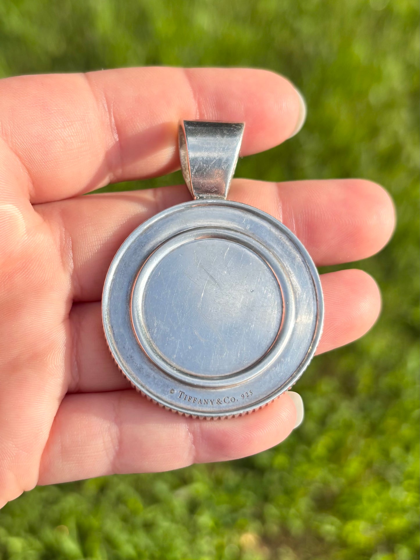 Tiffany & Co. Sterling Silver “Dealer” Poker Chip Button Converted Pendant