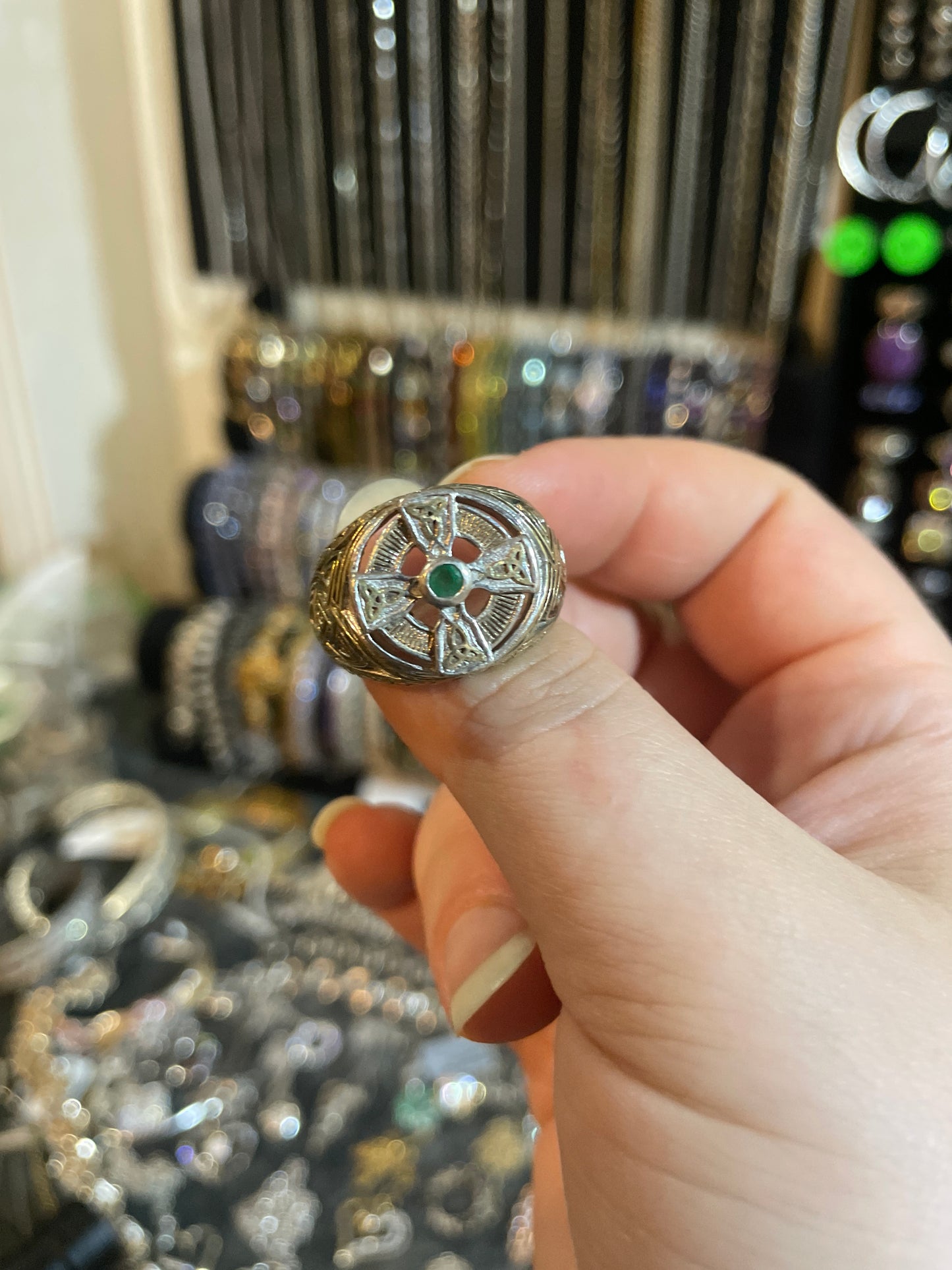 Trinity Knot Emerald Ring