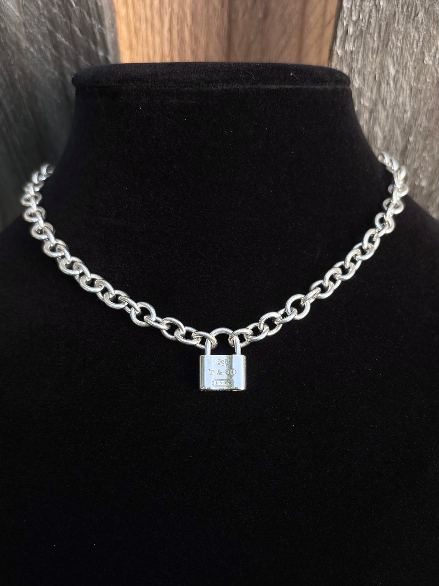 Tiffany & Co. Sterling Silver 1837 Lock Necklace with Functional Clasp Centerpiece