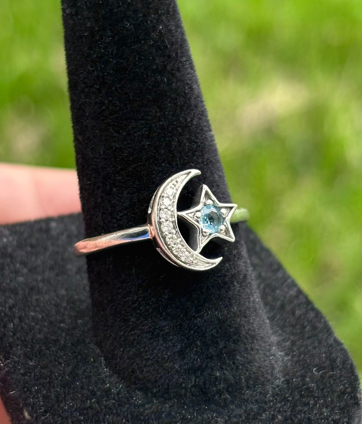Enchanted Disney Jasmine Blue Topaz Diamond Sterling Silver Ring