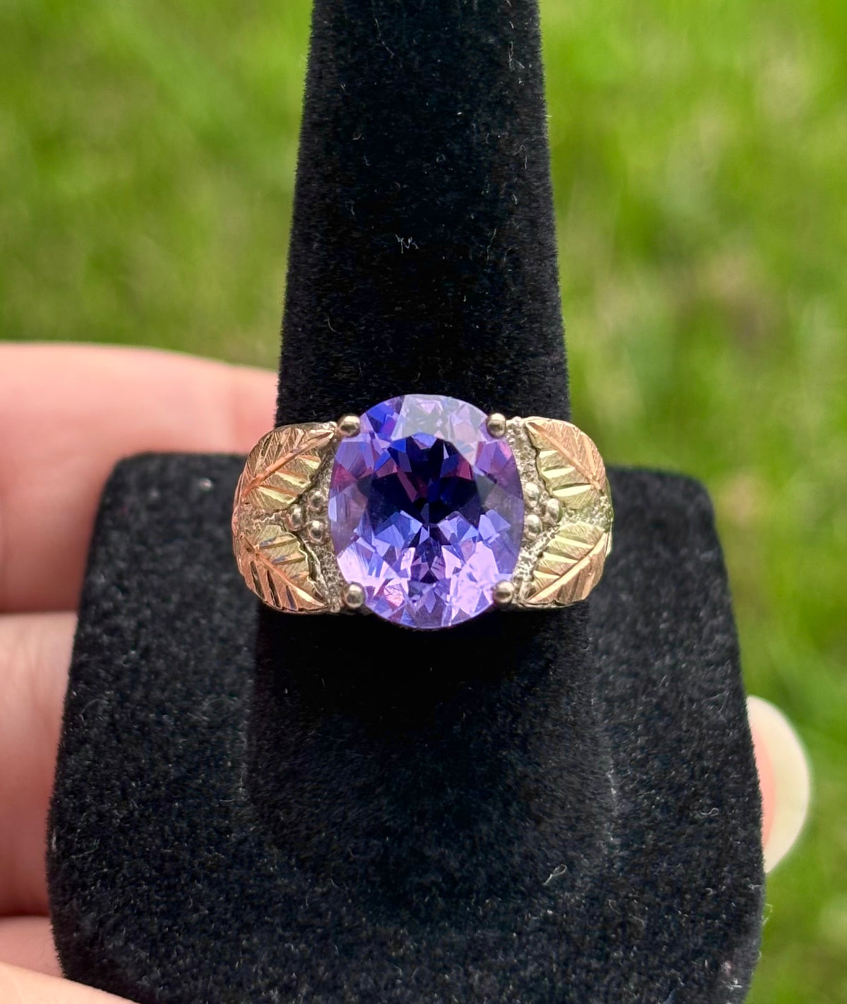 Coleman & Co 12K Gold & Sterling Silver Indigo Helenite Black Hills Ring