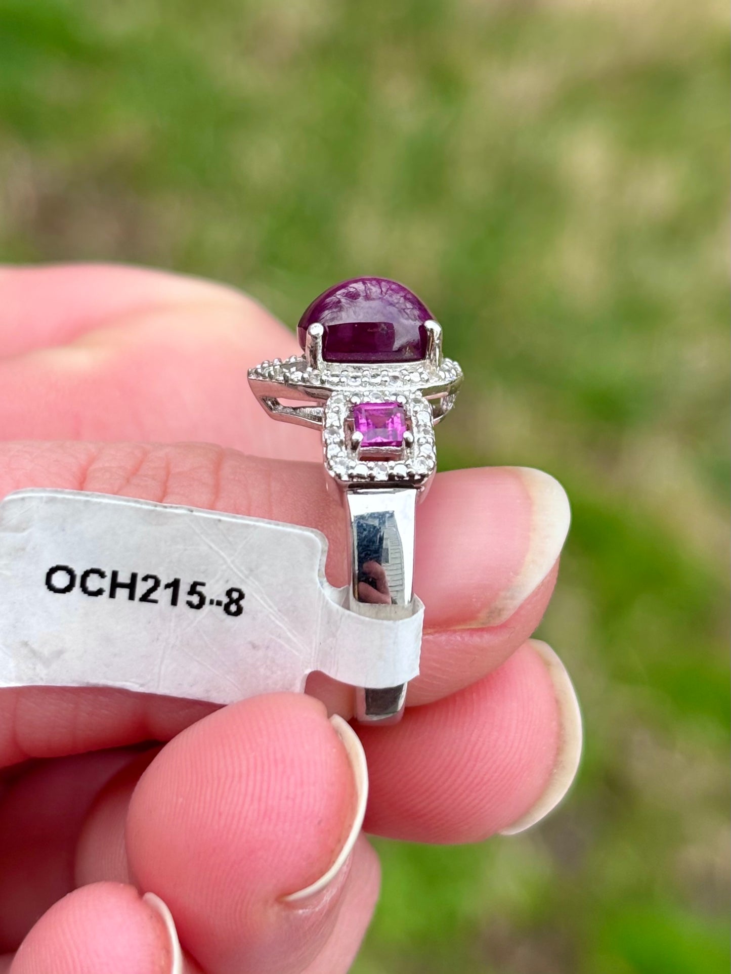 Star Ruby and Rhodolite Garnet Ring