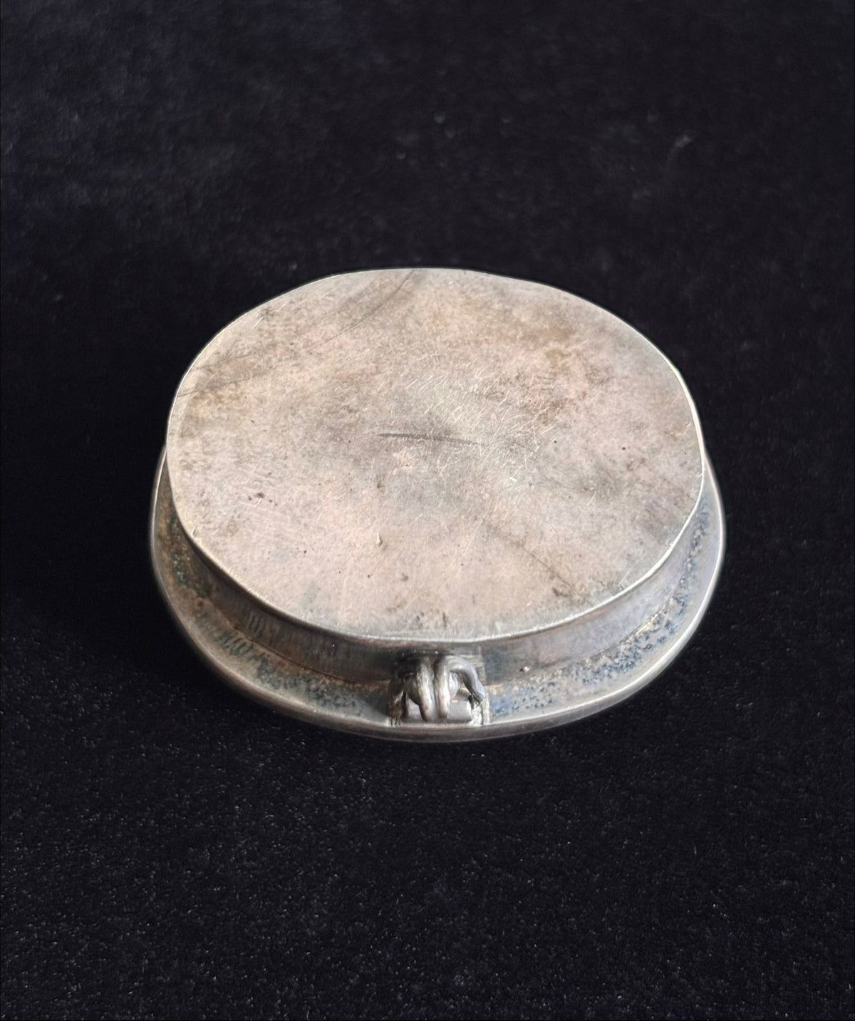 Vintage Taxco Mexico Sterling Silver Starry Night Obsidian Trinket Box