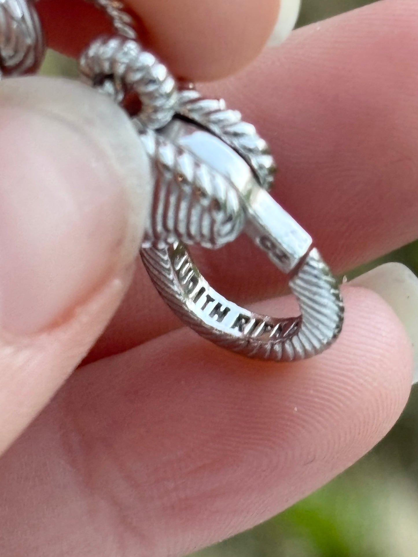 Judith Ripka Elongated Textured Diamonique Cable Link Bracelet