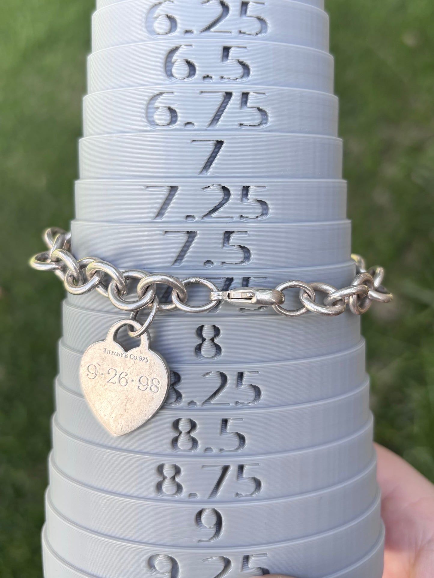 Vintage Tiffany & Co. Sterling Silver Heart Tag Cable Link Bracelet - Engraved