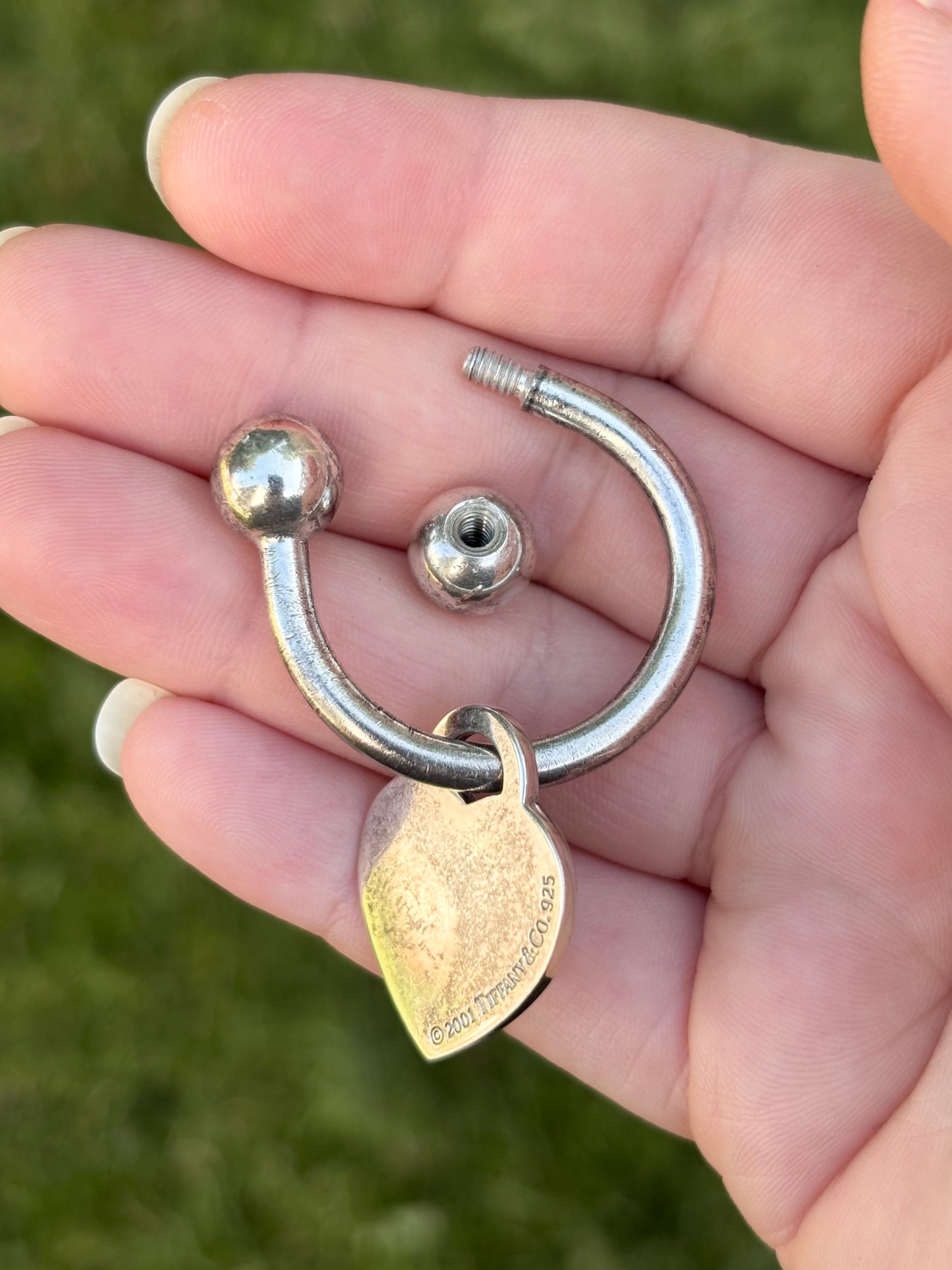 Tiffany & Co. Sterling Silver Heart Key Ring Keychain
