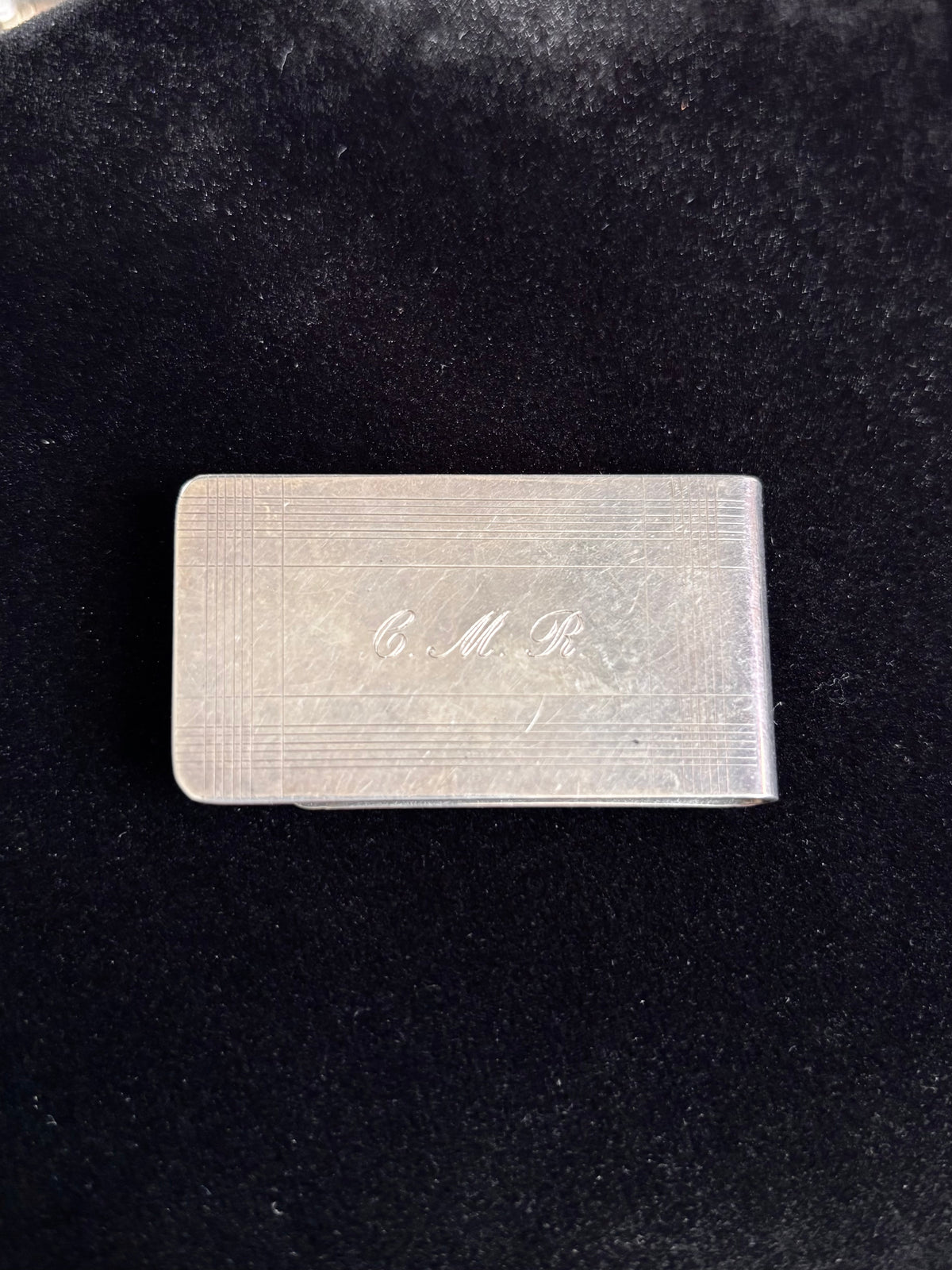 Tiffany & Co. Sterling Silver Engraved CMR Monogram Money Clip