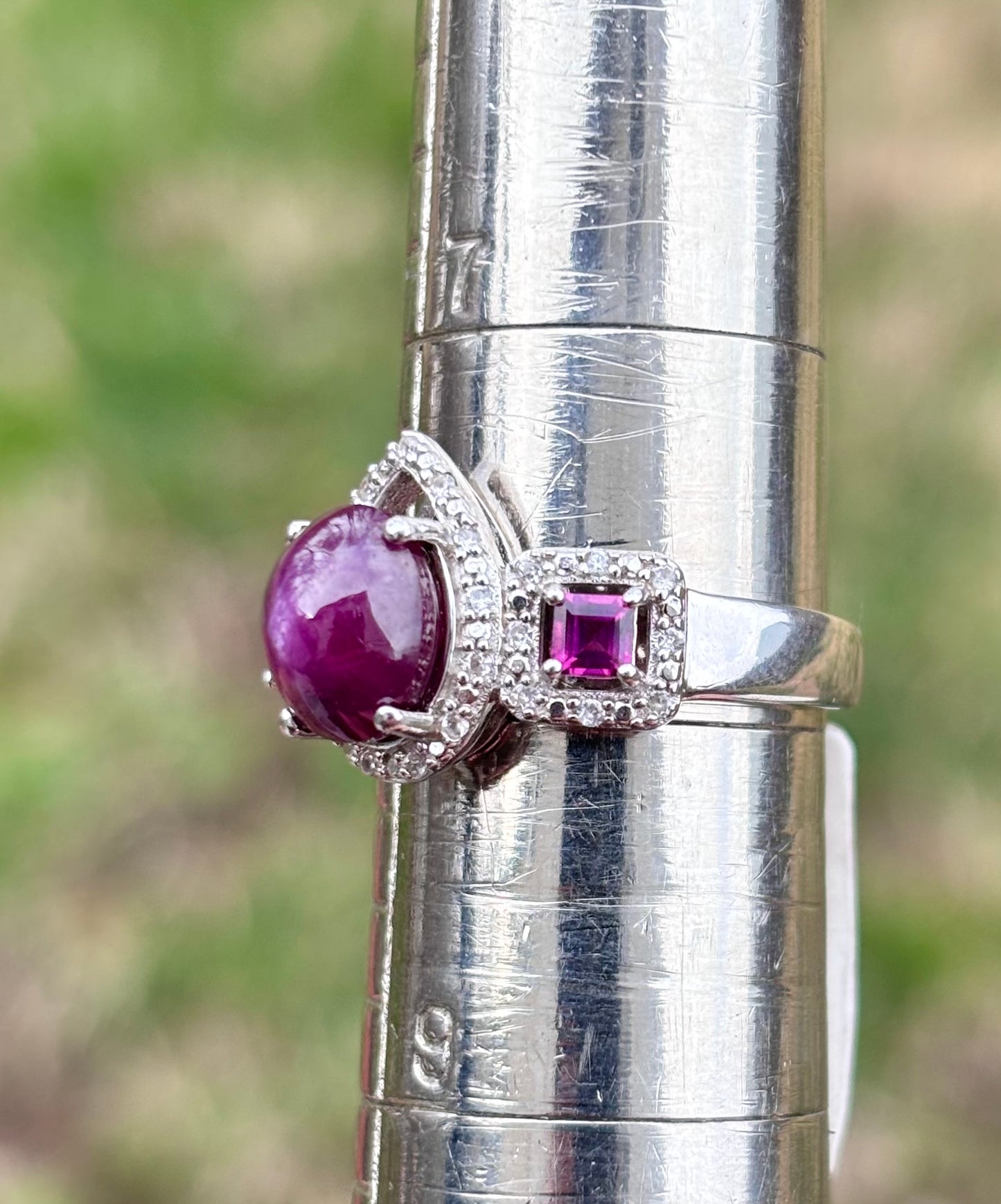 Star Ruby and Rhodolite Garnet Ring
