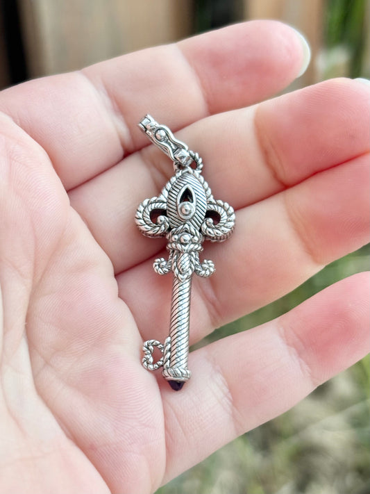 Judith Ripka Key Pendant with Amethyst Accent