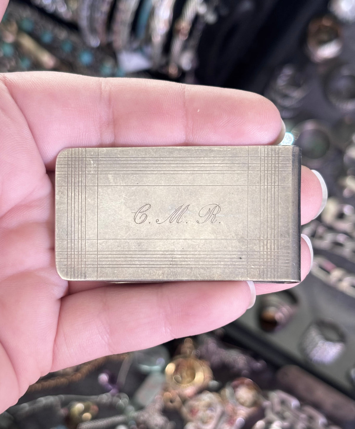 Tiffany & Co. Sterling Silver Engraved CMR Monogram Money Clip
