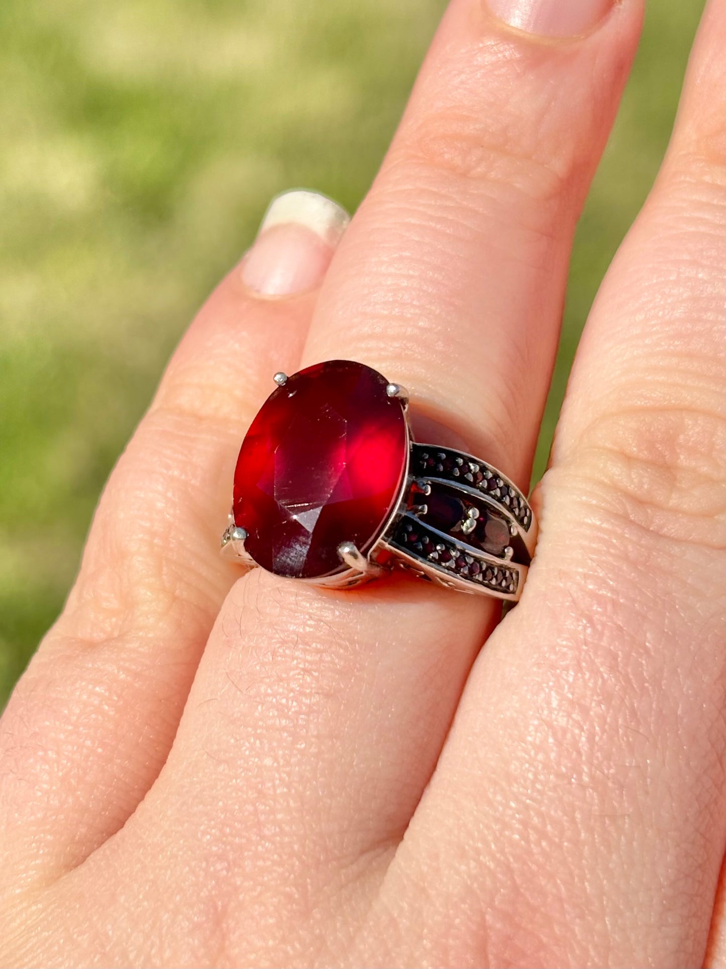 Hessonite Garnet Ring