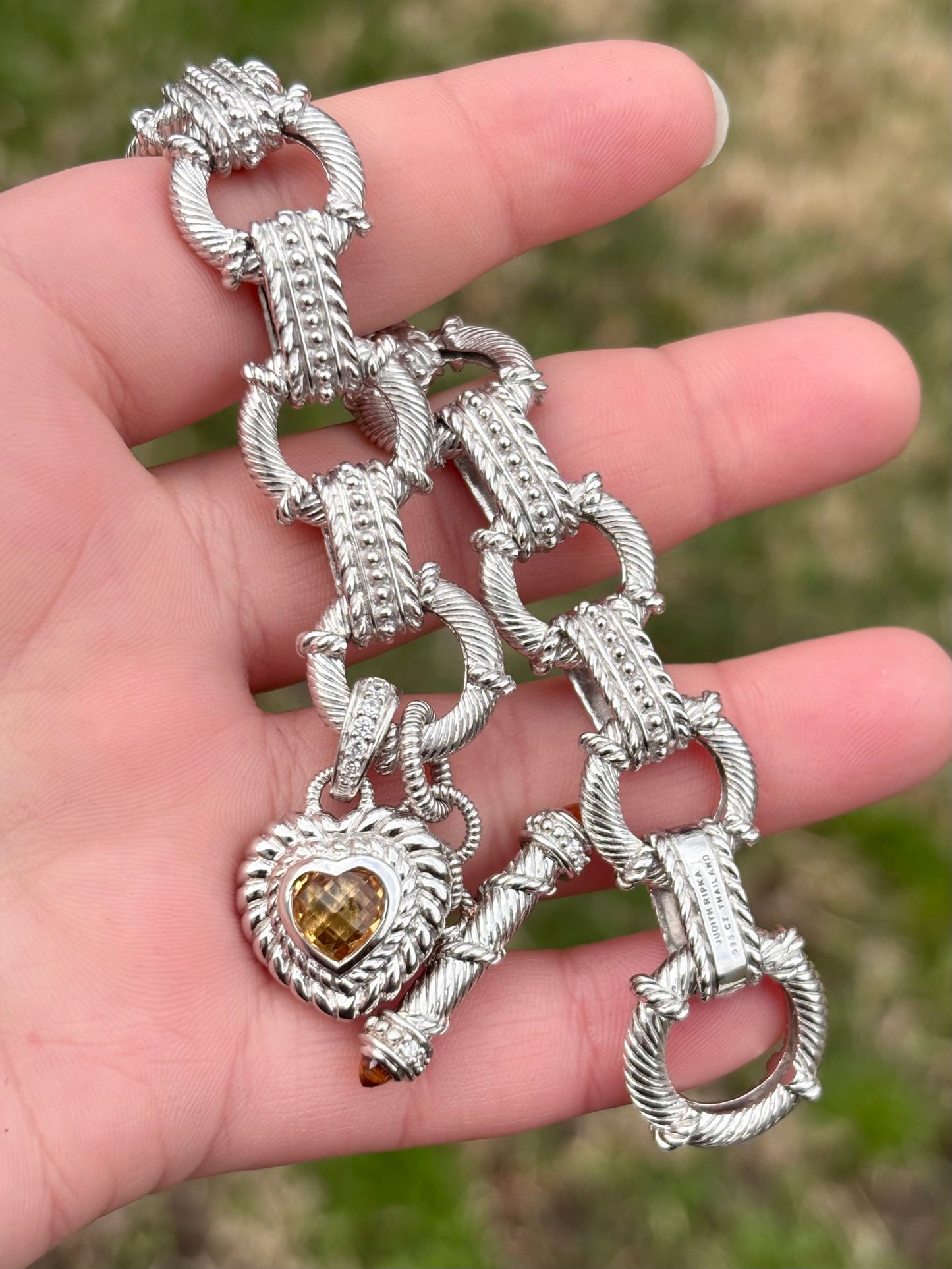 Judith Ripka Citrine Heart Toggle Bracelet