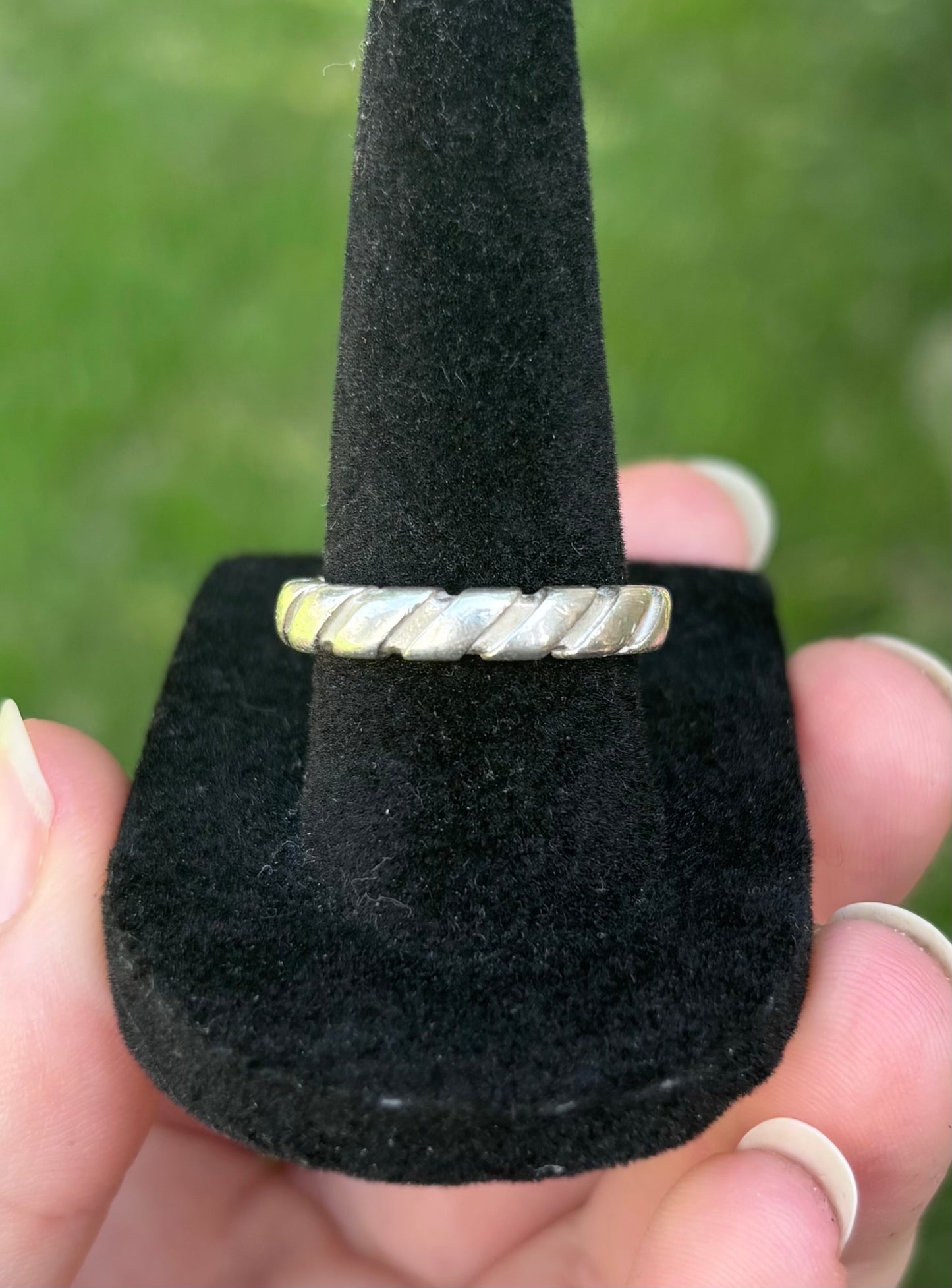 Vintage Tiffany & Co. 1995 Atlas Twist Ribbed Ring Sterling Silver