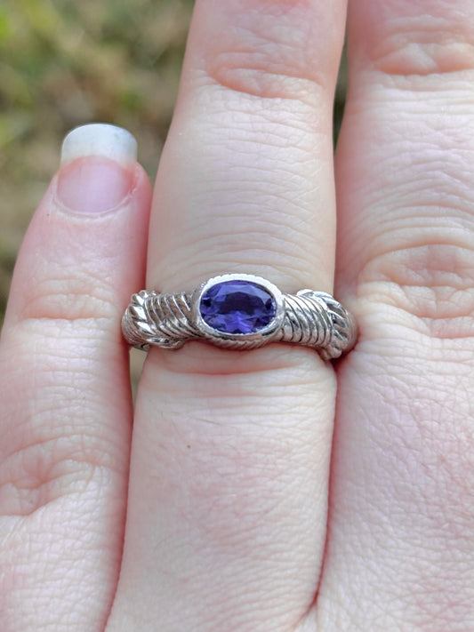 Judith Ripka Iolite Solitaire Cable Ring