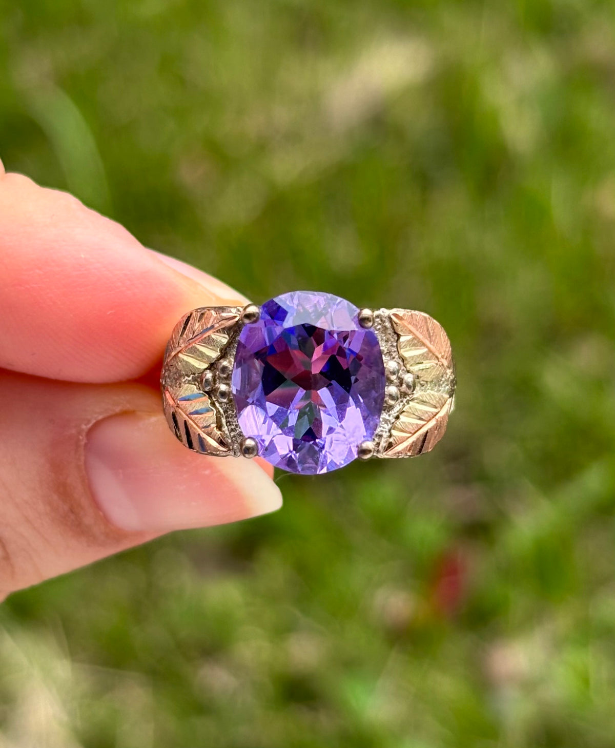 Coleman & Co 12K Gold & Sterling Silver Indigo Helenite Black Hills Ring