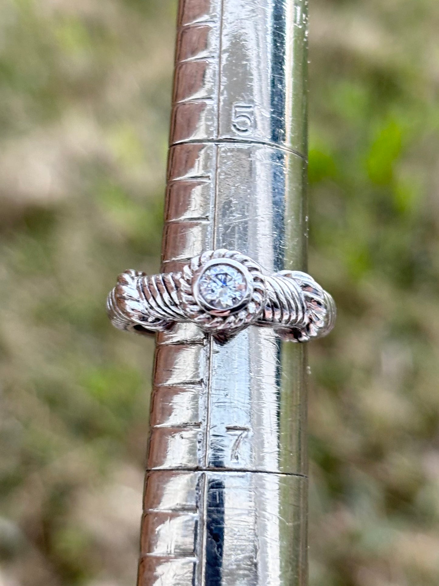 Judith Ripka Diamonique Solitaire Cable Ring